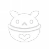Cute Cat - line - PNG