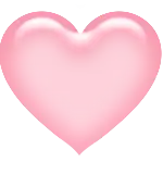 Pink Heart - shiny - smooth - Transparent Background PNG