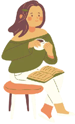 Girl Drinking Coffee - relaxation - Transparent Layer PNG