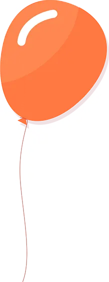 Balloon - gradient - orange - No Background PNG