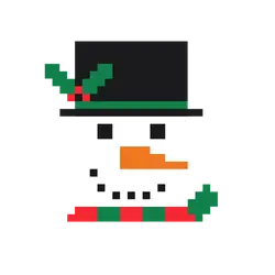 Snowman - pixel art - snow - Free PNG