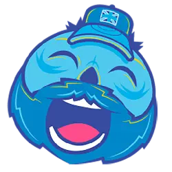 Blue Laughing Face - smile - Transparent Background PNG