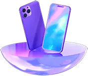 Purple Phone - modern design - Transparent Background PNG