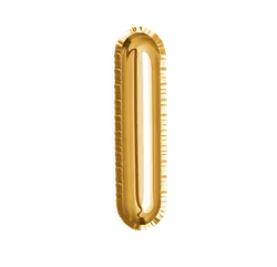 Gold Balloon Number 1 - High Resolution PNG