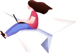 Person on a Paper Airplane - technology - No Background PNG