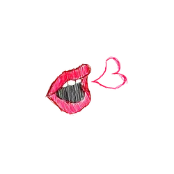 Red Lips and Heart-shaped Bubble - lipstick - Transparent Background PNG