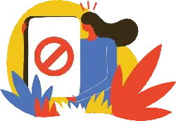 Woman Holding a No Sign - illustration - Lossless PNG