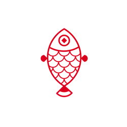 Red Fish Pattern - graphic design - High Resolution PNG