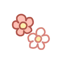 Two Flowers - cartoon - High Resolution PNG