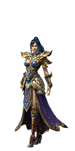 Blue-haired Female Warrior - game character - female - Transparent Layer PNG