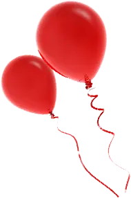 Red Balloon - ribbon - No Watermark PNG