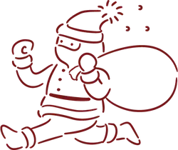 Santa Claus - line drawing - Lossless PNG