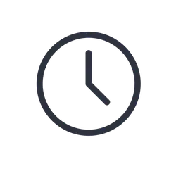 Clock Icon - simple - design - Transparent Background PNG