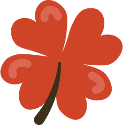 Four Leaf Clover - red - No Background PNG
