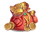 Maneki-neko - golden - red - Free PNG