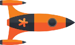Orange Rocket - space exploration - High Resolution PNG
