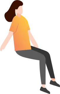 Cartoon Character in Orange Top and Gray Pants - minimalist style - No Watermark PNG
