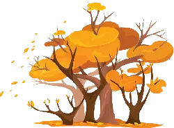 Autumn Trees - orange - Transparent Layer PNG