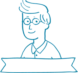 Cartoon Character with Glasses - smile - No Background PNG