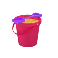 Sand Bucket and Shovel - red - Transparent Background PNG