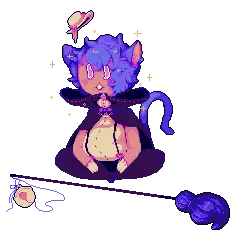 Purple-haired Cat - magic - PNG Images