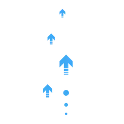 Blue Arrows and Dots - graphic design - High Resolution PNG
