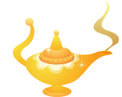Aladdin's Lamp - wish Genie story legend - Lossless PNG