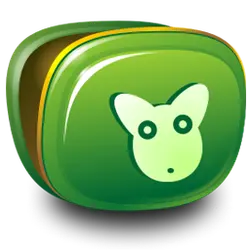 Green Block with Cartoon Fox Head - simple - High Resolution PNG
