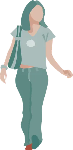 Woman in Green Clothing Illustration - green - Free PNG