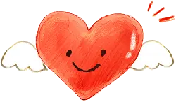 Heart with Wings - smile - Transparent Layer PNG