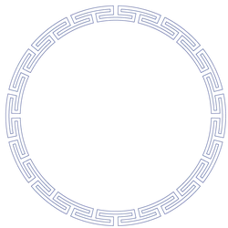 Blue Circular Border Pattern - geometric shape - No Watermark PNG