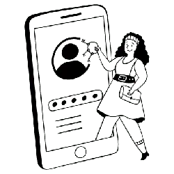 Girl Drawing a Phone - phone - Transparent Layer PNG
