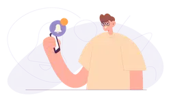 Man Looking at Phone - notification - High Resolution PNG