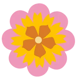 Colored Flower - orange - PNG