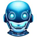 Blue Robot Head - mechanical - No Watermark PNG