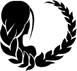 Laurel Wreath with Female Profile - silhouette - PNG