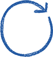 Blue Circular Arrow - line - PNG Images