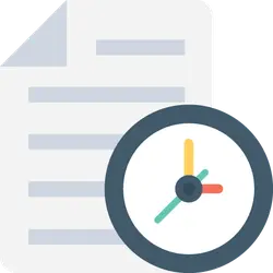 Document and Time - simple - No Background PNG
