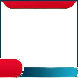 Red and Blue Decorative Border - red - Transparent Background PNG