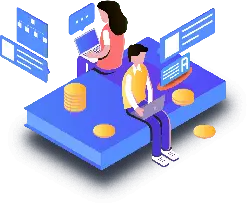 Two people working on computers - information - Transparent Background PNG