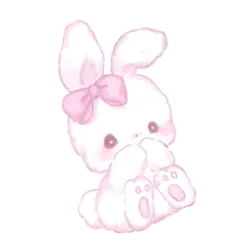 Little Bunny with Bow - small animal - PNG