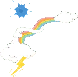 Rainbow and Lightning - lightning - Transparent Background PNG