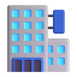 Blue Building Icon - modern - No Watermark PNG