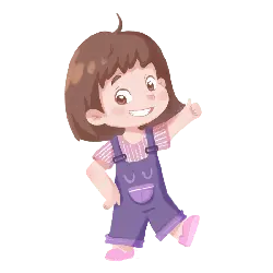 Little Girl in Overalls - pink - PNG